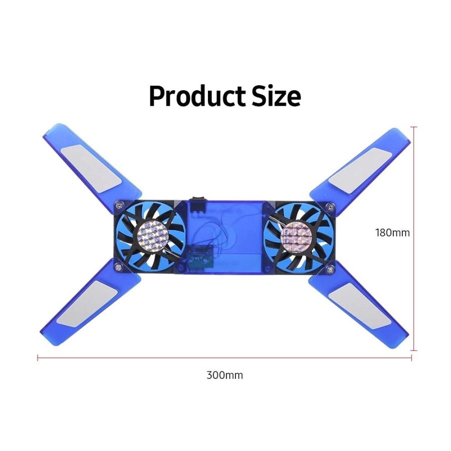 ノートパソコン用 USB 60mm デュアルファン 折りたたみ 冷却ファンパッド｜synergy2