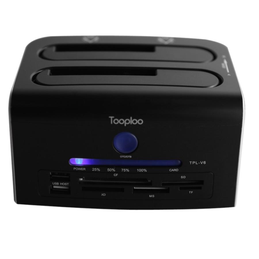 Tooploo USB 3.0 3.5/2.5インチ SATA デュアルハードディスク OTB/OTCドッキングステーション SD/microSD/CF/XD/MSカードリーダー USB x 2付き |  | 06