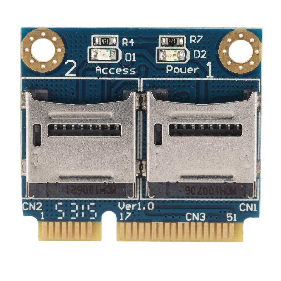 Mini PCI-E デュアルmicroSDカードリーダー アダプター ハーフ