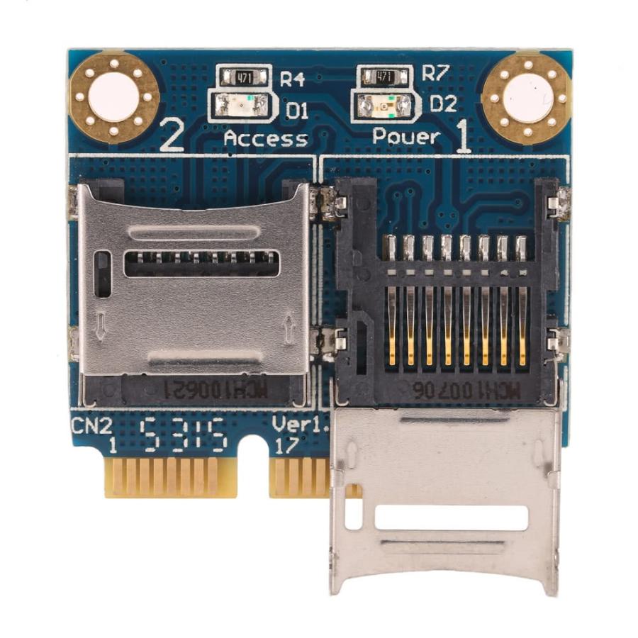 Mini PCI-E デュアルmicroSDカードリーダー アダプター ハーフ