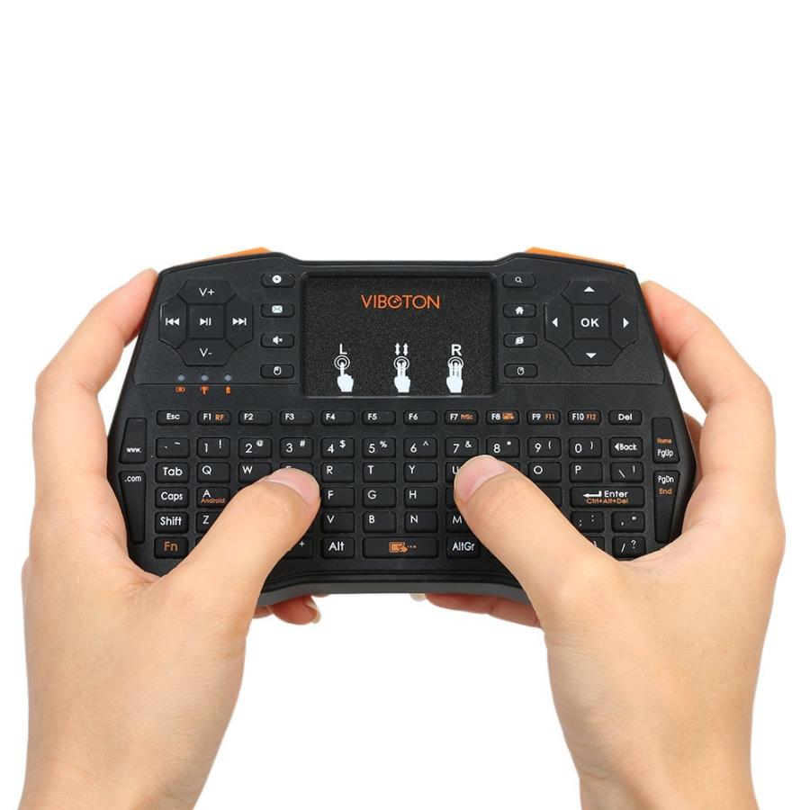VIBOTON I8plus 2.4GHz ワイヤレス ミニキーボード タッチパッド