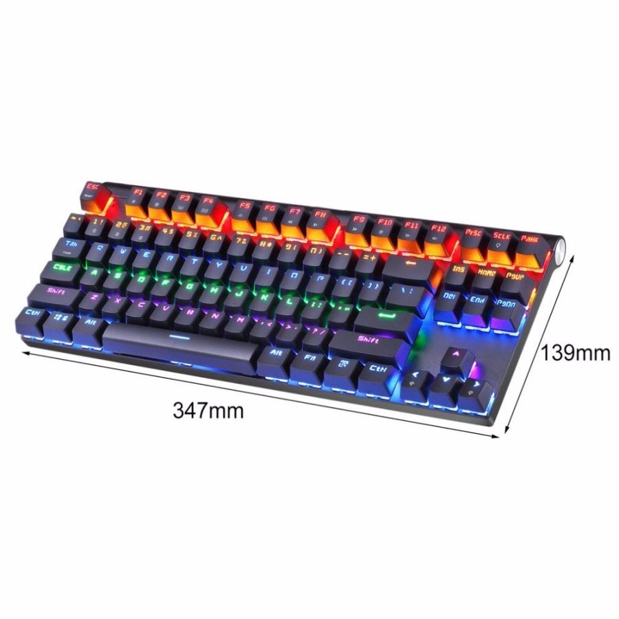 キーボード megane_city MOTOSPEED 87キー メカニカル Bluetooth ワイヤレス ＆ USB 有線