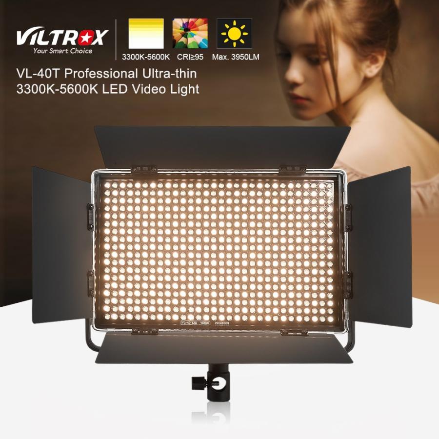 Viltrox VL-40T 超薄型 プロフェッショナル LED ビデオライト 3300K?5600K 最大 3950ルーメン