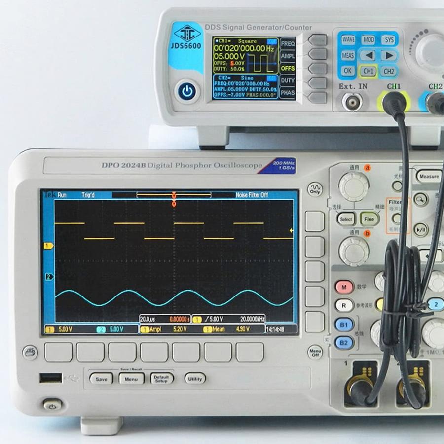高精度デジタルデュアルチャネル DDS 機能信号発生器 任意波形パルス