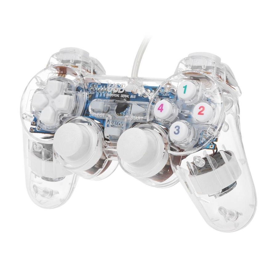 スケルトン USB ゲームコントローラー ゲームパッド LED スケルトン USB ゲームコントローラー ゲームパッド LED