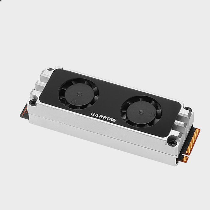 2280 22110 M.2 NVMe SATA SSD ヒートシンク デュアルファン 冷却