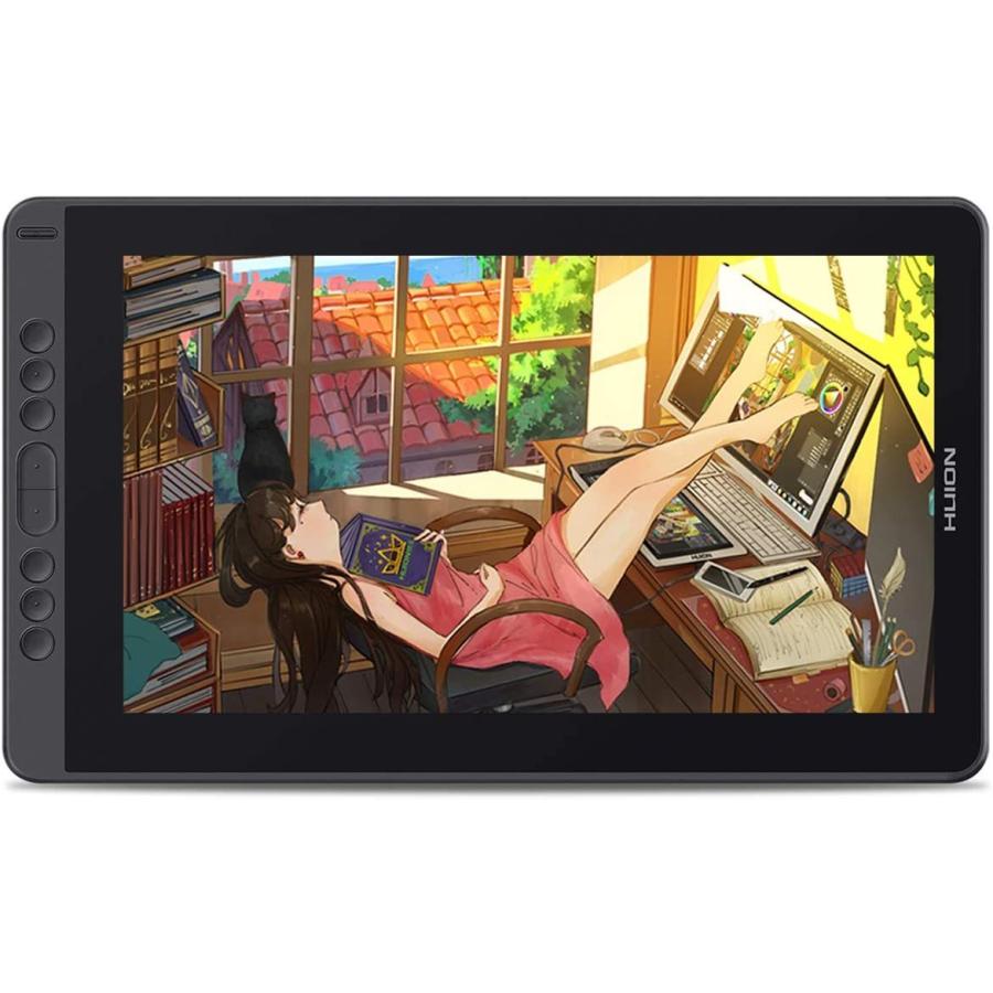 HUION 13.3インチ液晶ペンタブレット 8ショートカットキー 筆圧8192 PW517 充電不要ペン同梱 アンチグレアフィルム フルラミネーションデイスプレ スタンド付き