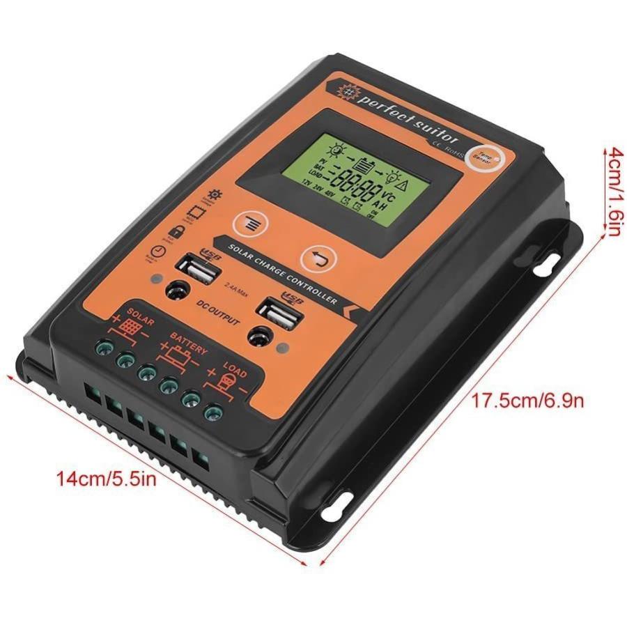 70A MPPT ソーラー コントローラー 70A MPPT 12V/24V LCD ソーラーパネル チャージコントローラー