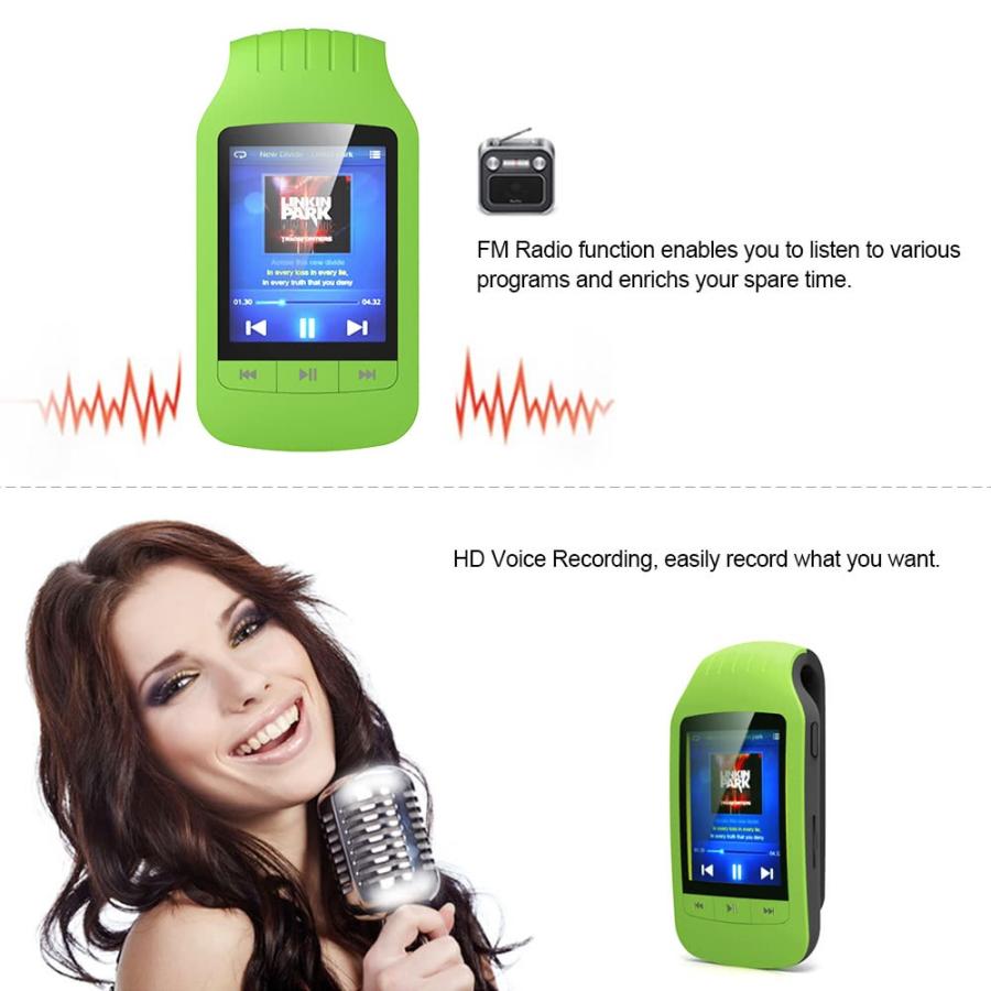 HOTT A505 クリップオン Bluetooth 8GB デジタル MP3 / MP4 プレーヤー V2414Synergy 通販