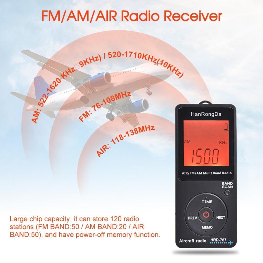 HanRongDa FM/AM/航空無線 マルチバンド ポケットラジオ :V6559
