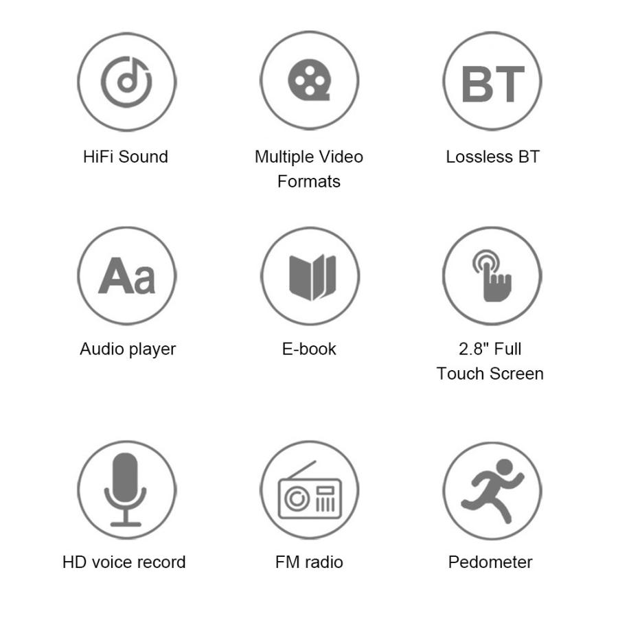 激安セール RUIZU M7 2.8インチ タッチスクリーン Bluetooth MP3 音楽プレーヤー 16GB umb.digital