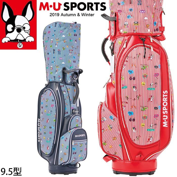 2019年 秋冬 新作 M・U SPORTS MUスポーツ ゴルフバッグ 総柄 レディース レギュラーソール キャディバッグ 9.5型 MU19AW M0925