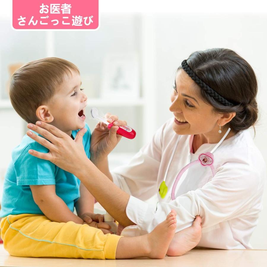 お医者さんごっこ お医者さん セット 19点 光る響く道具 注射器 電灯 聴診器 女の子 ピンク 子どもの誕生日プレゼント 入園 お贈り物 送料無料 Ajp B0797r55t5 Jack Market 通販 Yahoo ショッピング