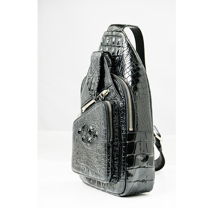 【値段交渉可：送料込】 本革 ワニ革 ショルダーバッグ メンズ シャムクロコ ショルダーバッグ 送料無料 【9463968653】(34320円)