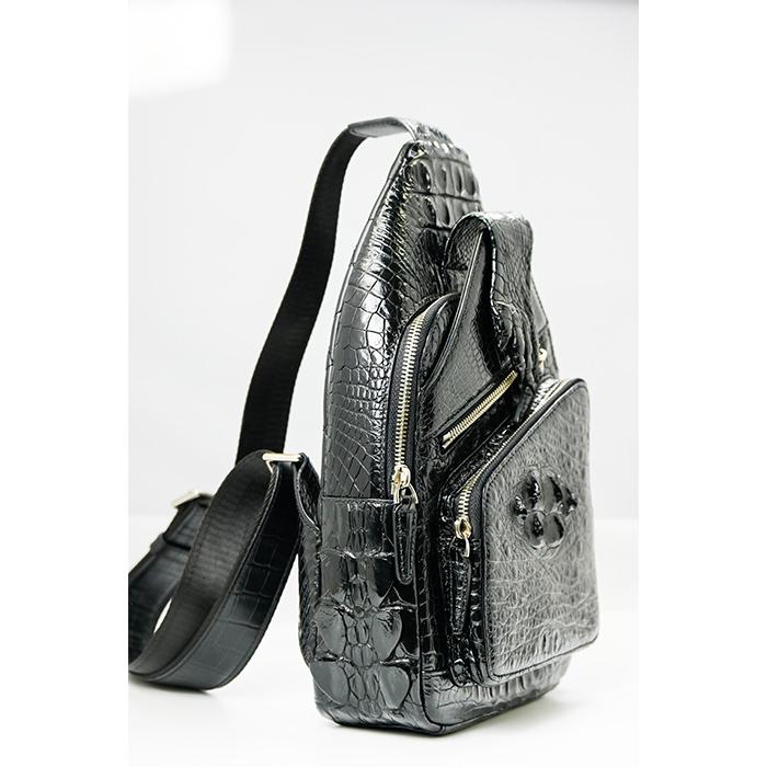 【値段交渉可：送料込】 本革 ワニ革 ショルダーバッグ メンズ シャムクロコ ショルダーバッグ 送料無料 【9463968653】(34320円)