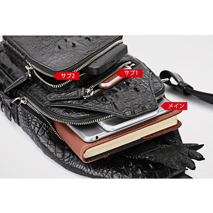 【値段交渉可：送料込】 本革 ワニ革 ショルダーバッグ メンズ シャムクロコ ショルダーバッグ 送料無料 【9463968653】(34320円)
