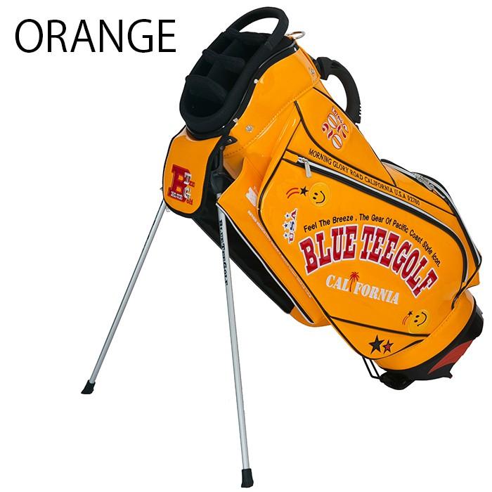 美品　ブルーティーゴルフ　スタンド　キャディバッグ　エナメル　9インチ BLUE TEE GOLF ブルーティーゴルフ エナメル スマイル & スター