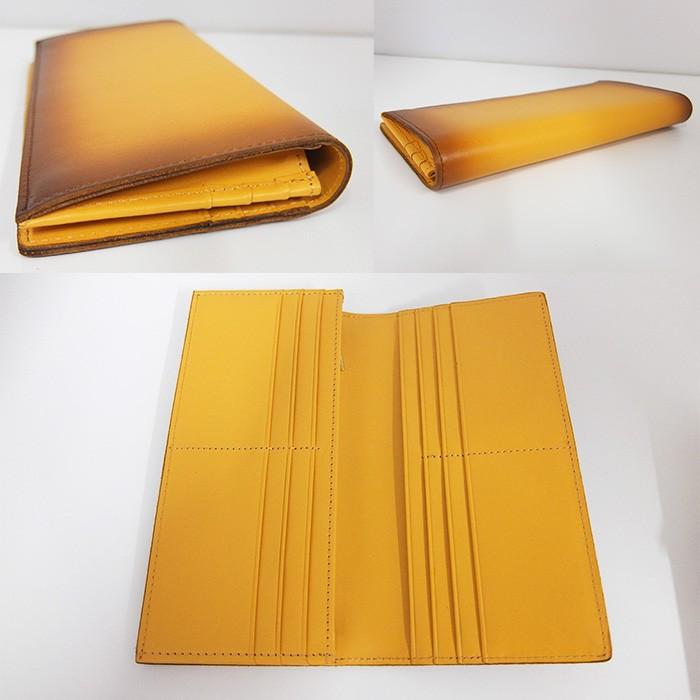 本革 長財布 メンズ レディース 牛革 2つ折り こがし加工 全3色