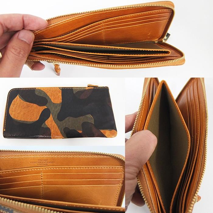 日本製 本革 長財布 L型 ジップ 迷彩 カモフラ 長財布 全6色 上質 イタリアンレザー を使用 L0124 :L-20506:JACK