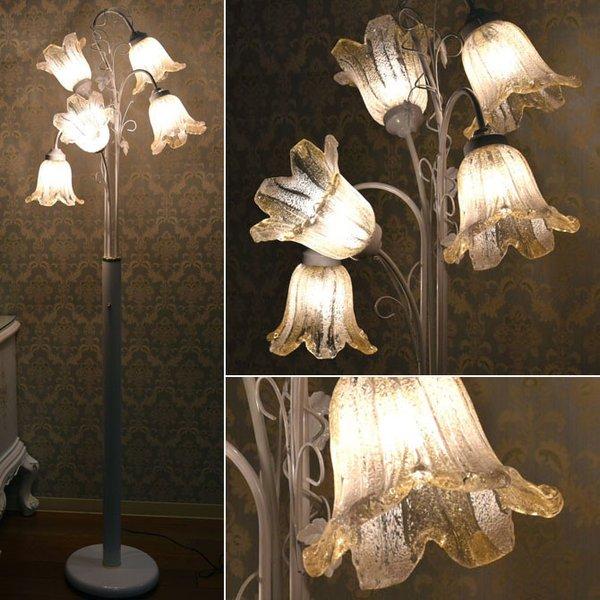 フロアランプ 照明 電球 ベネチアンスタイル その他卓上スタンドライト 5灯 フロアーランプ 花 フラワー