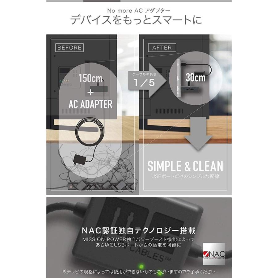 最新版 Amazon Fire TV Stick専用 テレビ USBポートから 電源供給 AC電源を使用せず利用可能 Mission cables Made for Amazon 取得商品 １年間製品保証 |  | 02