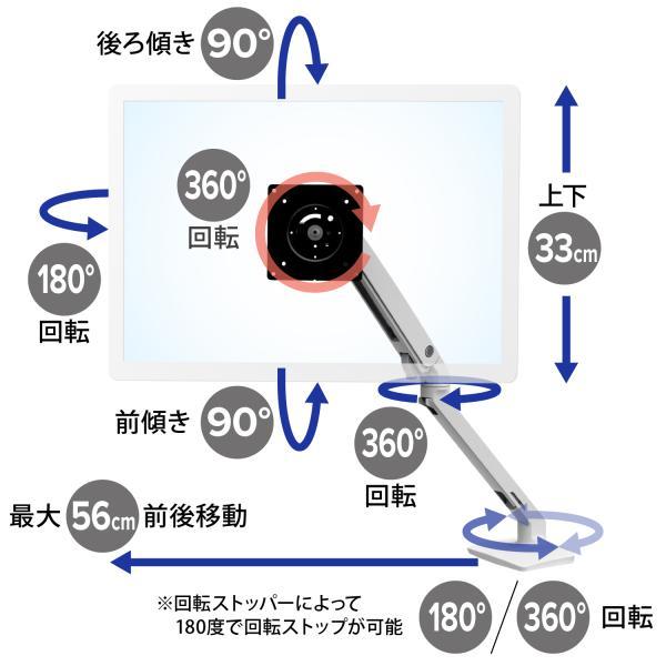 エルゴトロン MXV デスクモニターアーム ホワイト/白 34インチ 3.2-9.1kg まで対応 45-486-216｜synnex｜04