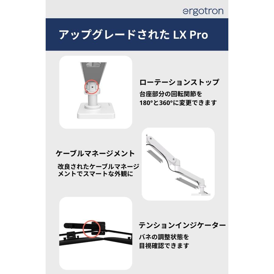 エルゴトロン（ergotron） LX Pro モニターアーム デスクマウント