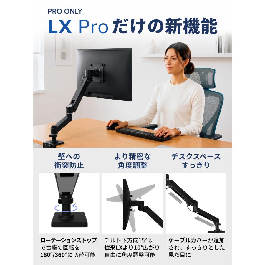 エルゴトロン（ergotron） LX Pro モニターアーム ディスプレイアーム
