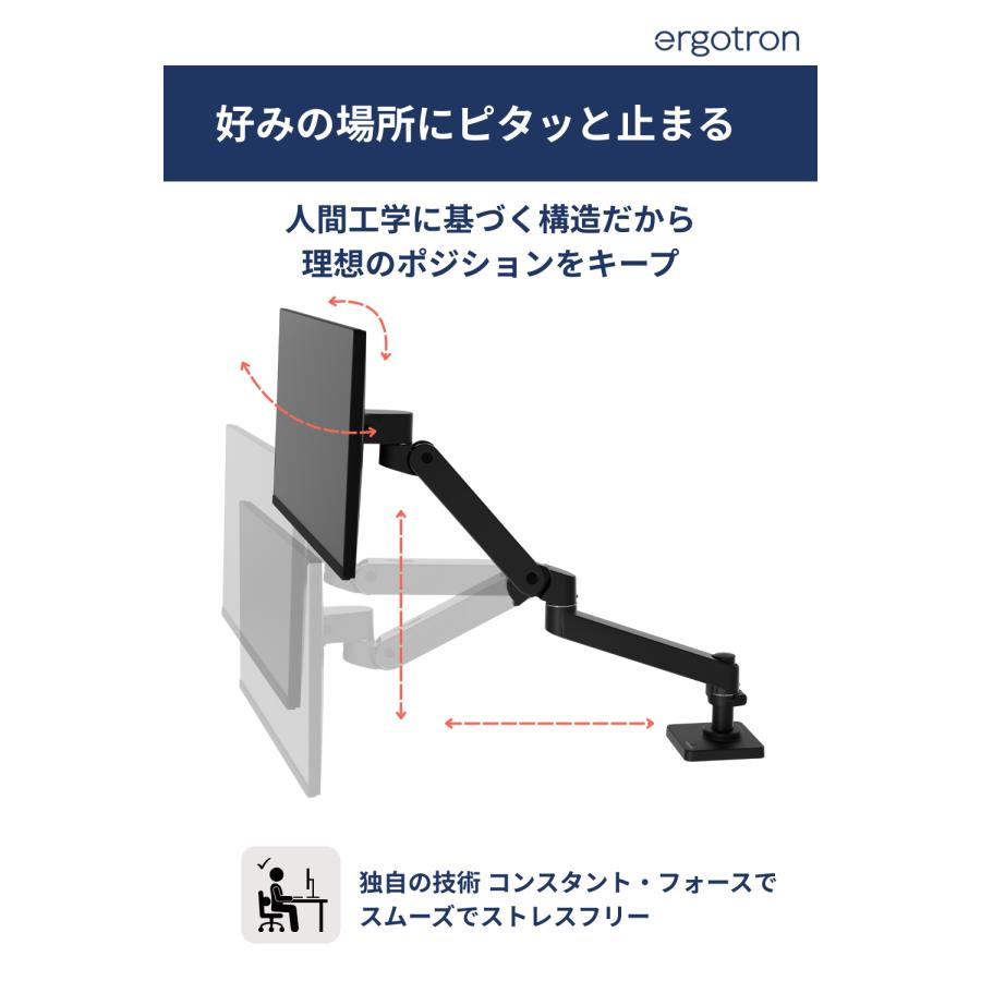 エルゴトロン（ergotron） LX Pro モニターアーム デスクマウント