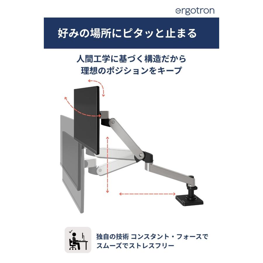 エルゴトロン（ergotron） LX Pro モニターアーム デスクマウント
