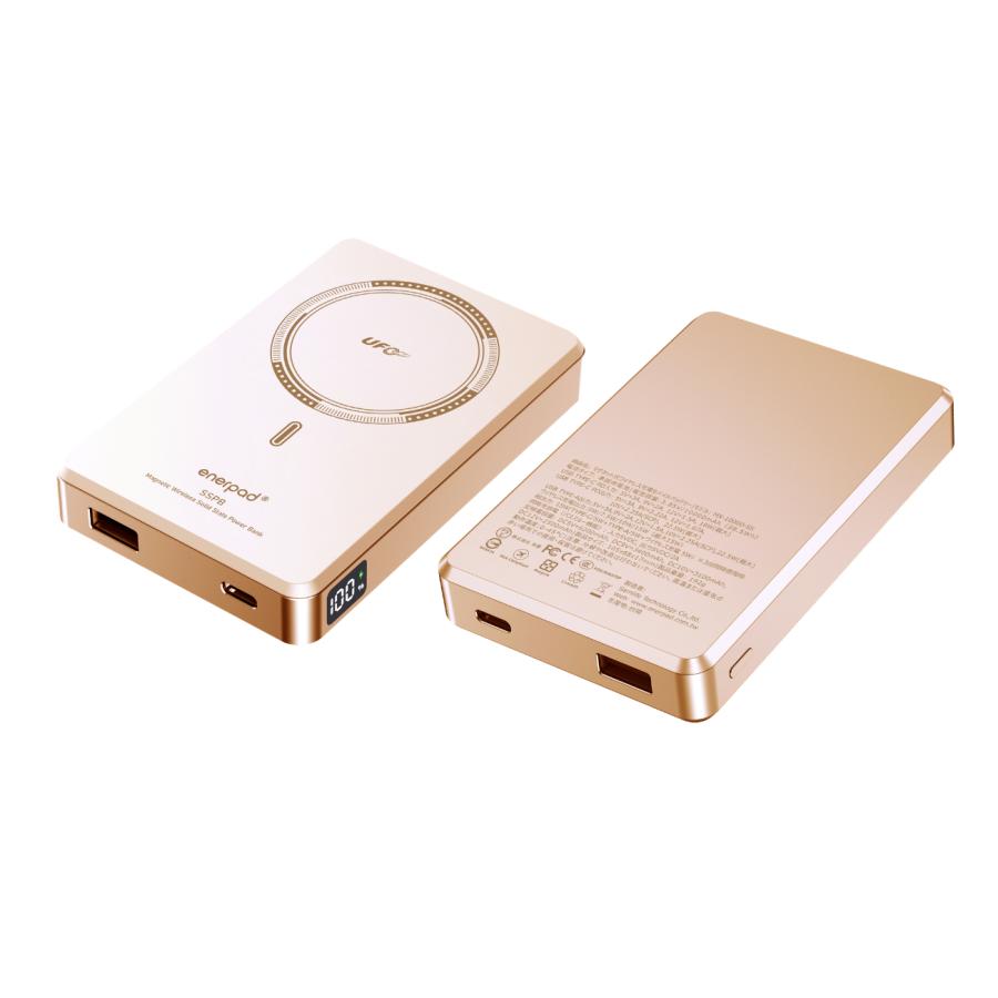 Samlife Enerpad UFO 磁気吸着式SSPB(準固体電池モバイルバッテリー)10000mAh ローズゴールド MX-10000-RG | 
