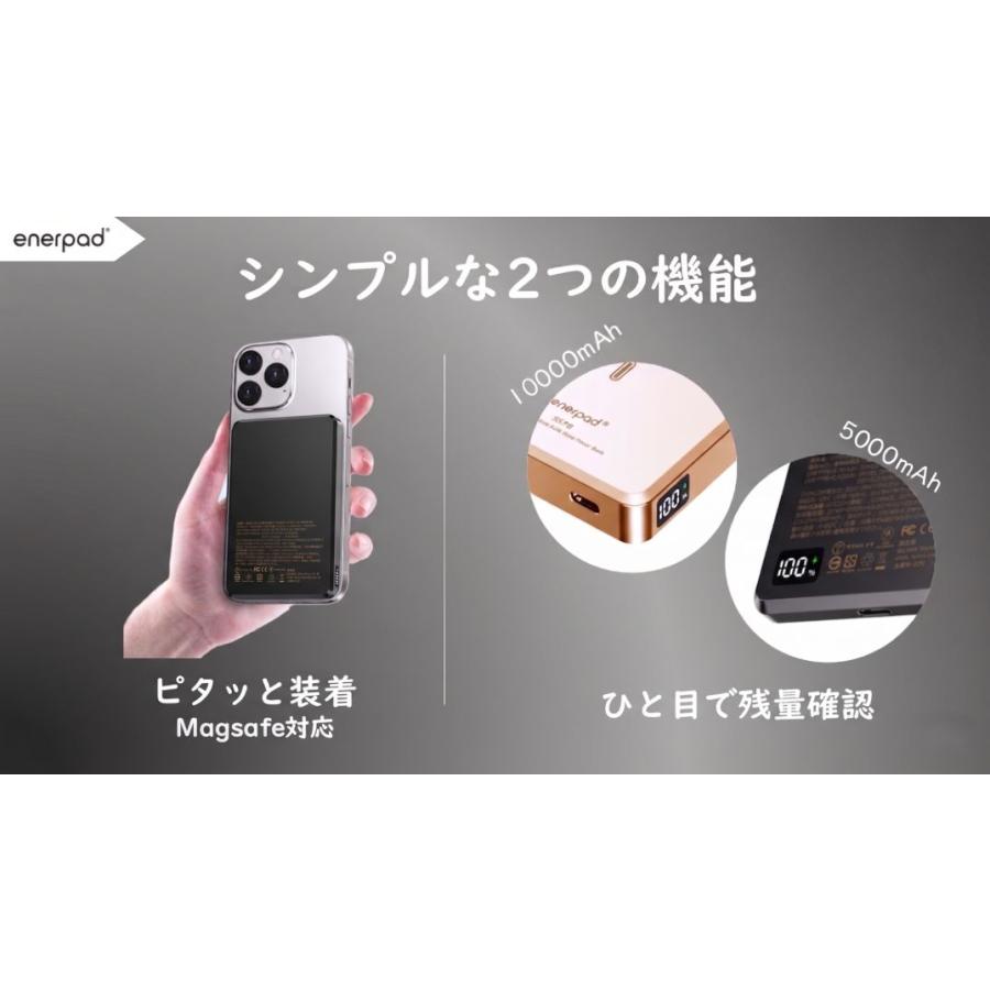 Samlife Enerpad UFO 磁気吸着式SSPB(準固体電池モバイルバッテリー)10000mAh ローズゴールド MX-10000-RG |  | 03