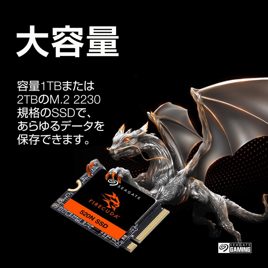 シーゲイト FireCuda 520N M.2 2230 内蔵 SSD【データ復旧 3年付】 2TB PCIe Gen4 x4 ROG Ally Steam Deck 対応 5年保証 正規代理店 【4ｘ5】 ZP2048GV3A002