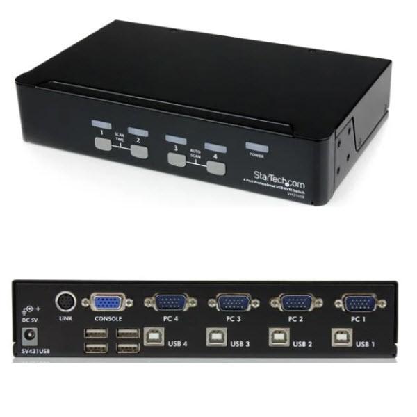 StarTech.com プロ仕様 4ポートシングルVGAディスプレイ対応USB接続KVMスイッチ / PCパソコンCPU切替器 4ポート ...