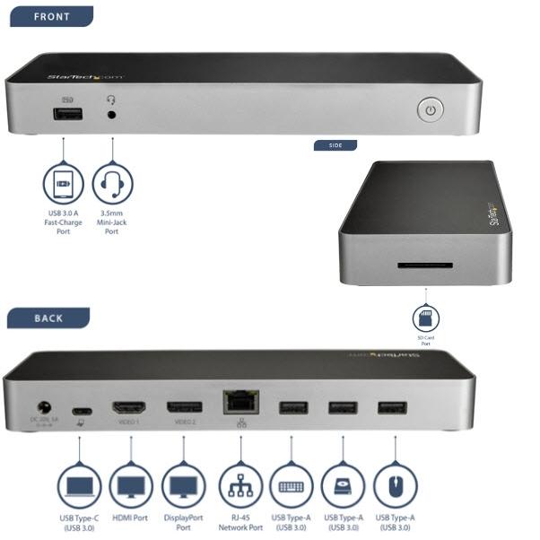 StarTech.com デュアル4Kモニター対応USB-Cドッキングステーション DP