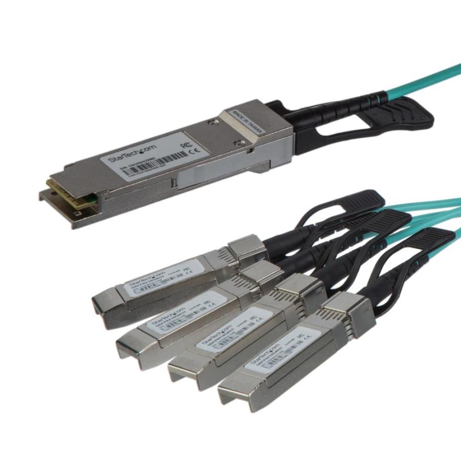 StarTech.com AOCブレークアウトケーブル/15m/Cisco製品QSFP-4X10G-AOC15M互換/アクティブ光ケーブル/C9300 C3850対応 QSFP4X10AO15 | StarTech.com