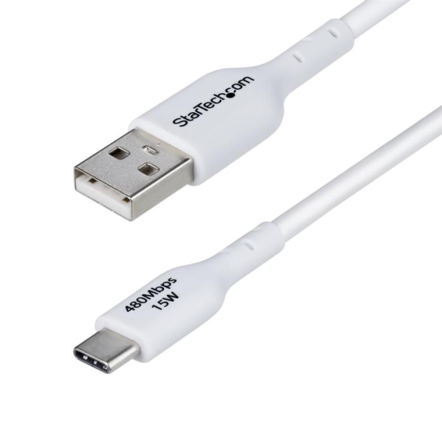 StarTech.com USB-A-USB-Cケーブル/2m/USB 2.0/Type A to Type-C/3A/オス・オス/ホワイト/充電 データ転送 USB2AC2MNCWHE | StarTech.com