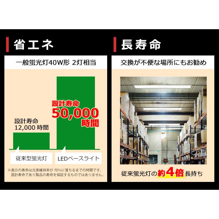 3年保証 LEDベースライト 幅230mmワイド 蛍光灯 40W形2灯相当 高輝度 逆富士型 器具一体型 直管 天井直付 薄型 50W 8000lm 昼白色 昼光色 送料無料 同梱不可｜syo-ene-shopping｜08