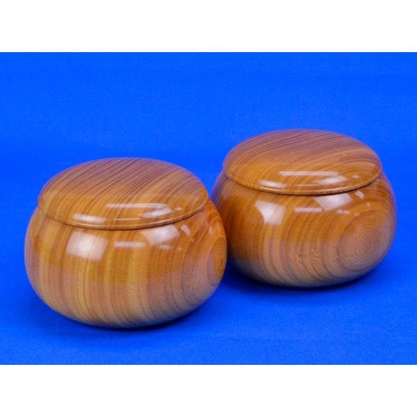 囲碁 木製碁笥 欅 特大 桐製碁笥箱付き ※蛤碁石36号まで収納可能