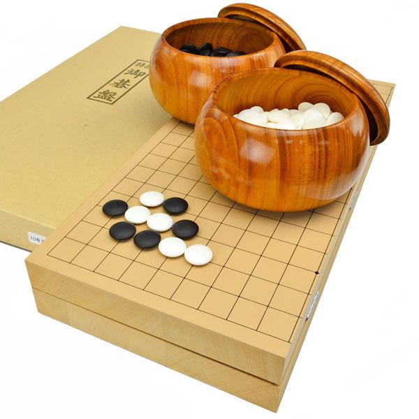 囲碁 セット 木製 足付き木製囲碁セット ヘソあり 囲碁盤 碁石 セット