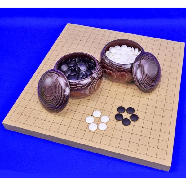 囲碁セット　新桂1寸ハギ卓上碁盤セット(蛤碁石22号・栗碁笥大)【囲碁将棋専門店の将碁屋】