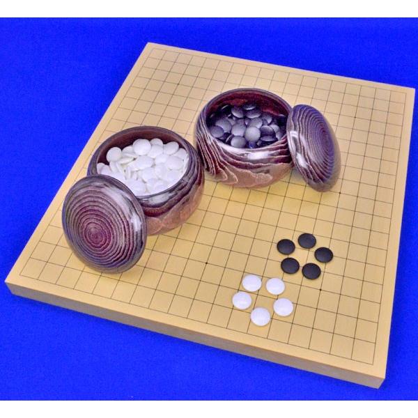 囲碁セット　ヒバ1寸卓上碁盤セット(蛤碁石25号・栗碁笥大)【囲碁将棋専門店の将碁屋】