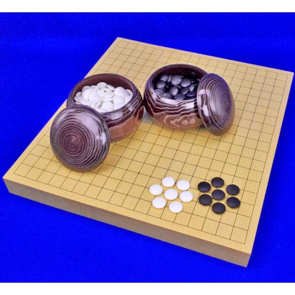 囲碁セット ヒバ1寸5分卓上碁盤セット(蛤碁石25号・栗碁笥大)【囲碁将棋専門店の将碁屋】 :igoset-takujo-h15-4:囲碁将棋