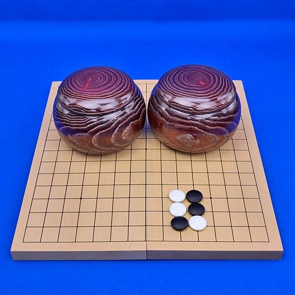 連珠セット　新桂7号折連珠盤セット(ガラス碁石竹と木製碁笥栗)
