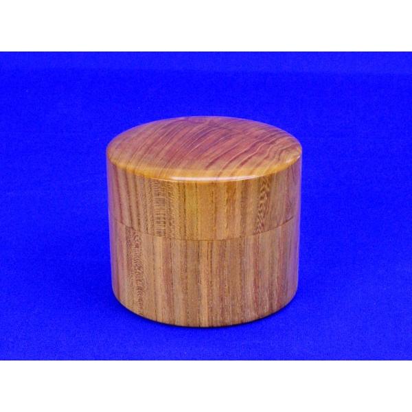 将棋駒箱(丸型) 欅 ※欅材ならではの引き締まった木目で狐褐色系の丸型