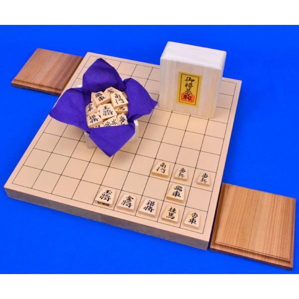 将棋セット 新桂1寸卓上将棋盤セット(将棋駒黄楊錦旗彫駒 将棋セット 新桂1寸卓上将棋盤セット(将棋駒黄楊錦旗彫駒