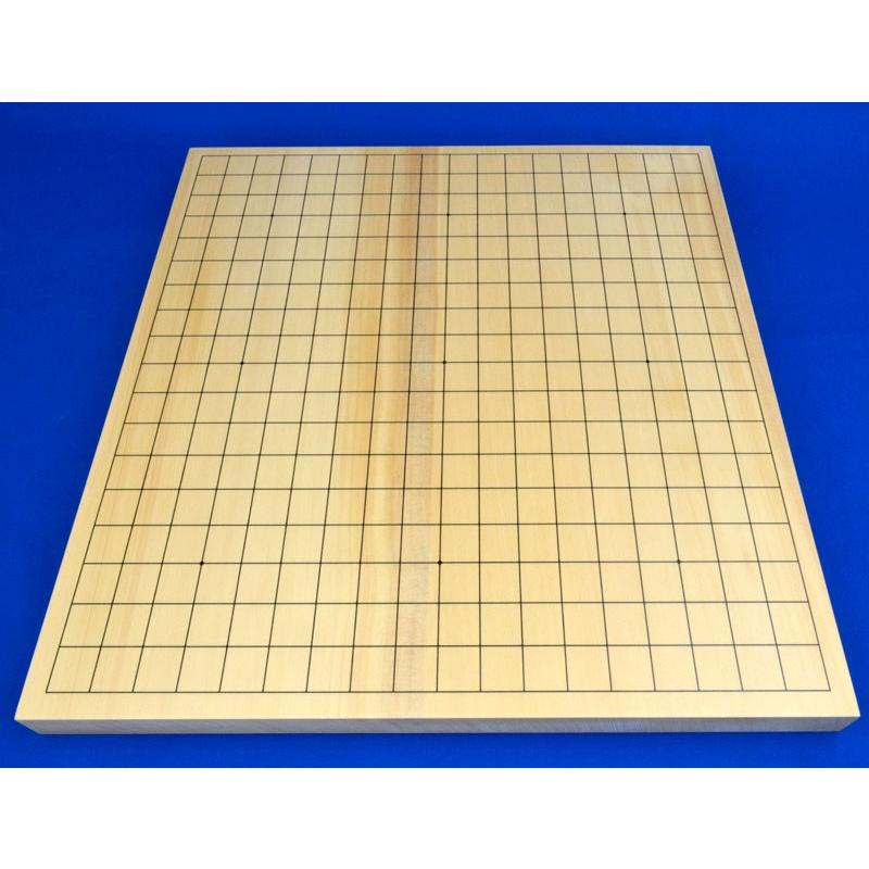 囲碁セット ヒバ1寸ハギ卓上碁盤とガラス碁石桜とプラ角箱【訳あり品