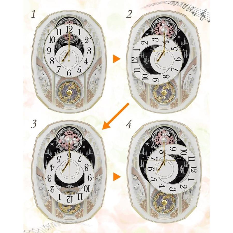 【美品】リズム　からくり 電波掛時計 4MN551RH スモールワールド Amazon.co.jp: リズム(RHYTHM) 掛け時計 電波 アナログ からくり