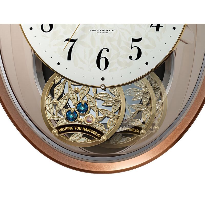 リズム 電波掛時計 からくり 4MN555RH06 スモールワールドエアルN RHYTHM リズム SmallWorld 電波からくり掛け時計 スモールワールド