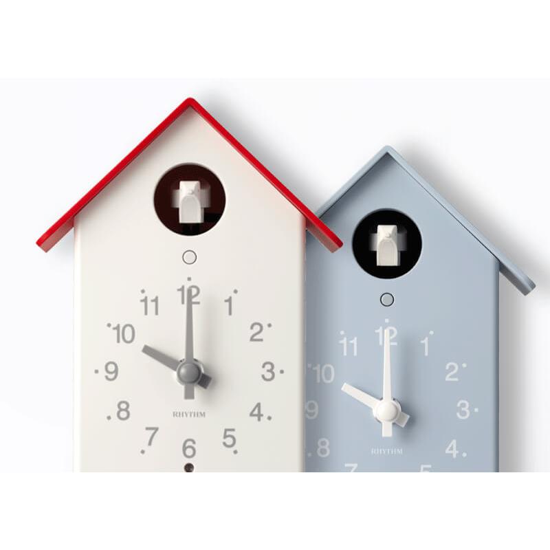 RHYTHM リズム ふいごカッコークロック アカ 掛け置き時計 4RH797SR01